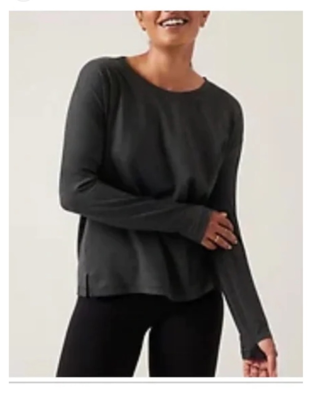 Athleta Uptempo Top in Black Heather Size Large